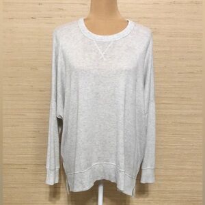 Aerie Heathered Gray Oversized Hi-Low Lightweight Viscose Sweater size Medium